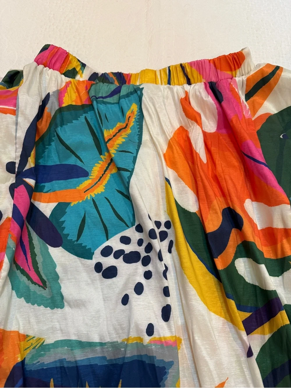 Plus Size Colorful Off the Shoulder Leaf Top by Polly Pearl